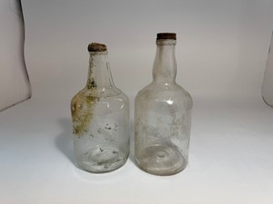 lot 8 image: Lot of (2) Glass Wine Jugs