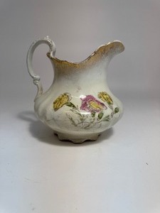 lot 31 image: Antique 1800s Roses Pitcher W.M. Co