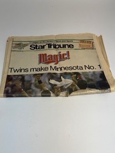 lot 49 image: 1987 MN Twins World Series Star Tribune