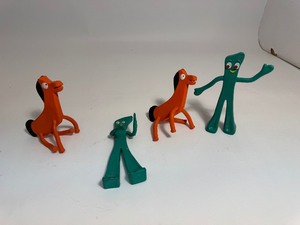 lot 54 image: Vintage Jesco Gumby & Pokey Bendable Action Figures Toys