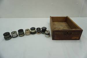 lot 36 image: Fishing Reel Spools & VintageAntique Drawer