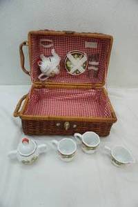 lot 53 image: Miniature Tea Set & Basket