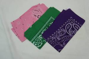 lot 57 image: bandanas (green, purple, green)