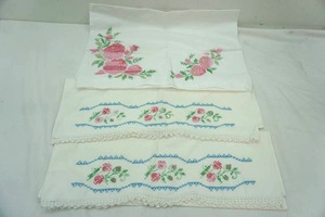 lot 58 image: (3ct) Embroidered Percale Pillowcases