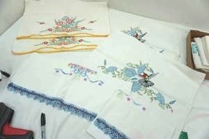 lot 67 image: Embroidered Percale Pillowcases