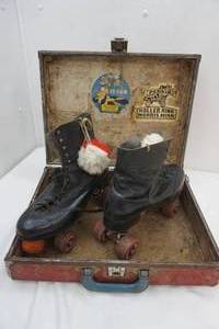lot 133 image: Vintage Roller Skates and Case