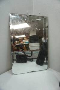 lot 144 image: Vintage Frameless Mirror 17.5x12