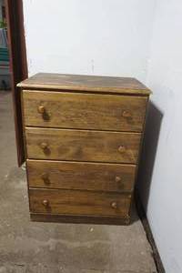 lot 145 image: Wooden 4 drawer dresser 26x16.25x34