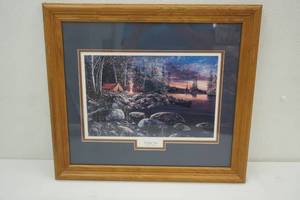 lot 196 image: Twilight Fire by Jim Hansel Framed Print 18.5x16.5