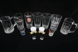 lot 276 image: Beer Glasses, Shot Glasses, Metal Ice Cubes