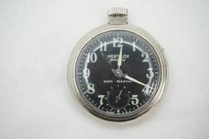 lot 299 image: Westclox Scotty Pocket Watch wblack dial