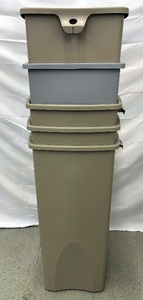 lot 39 image: Lot of 5 Rubbermaid 15.9 Gal Trash Bins  Durable, Space-Saving Waste Containers with Handles  Perfect for Tight Spaces Like Desksides, Kitchens & Bars