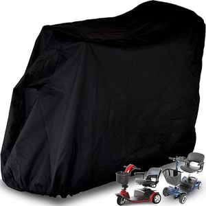 lot 14 image: Valchoose Mobility Scooter Cover  Heavy-Duty 420D Oxford Fabric with Waterproof Strip & UV Protection Keeps your scooter protected from rain, dust, and sun. Durable, water-resistant, and includes a storage bag for easy packing. Sleek black design