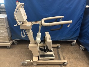 lot 16 image: EZ Way 8993 Sit-to-Stand Patient Lift  Heavy-Duty Smart Stand with 500 lb Capacity Designed for safe transfers, toileting, and ambulation therapy. Backlit LCD, safety features & adjustable knee support. Untested - No Battery No Charger