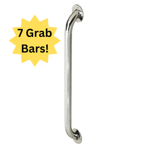lot 46 image: Lot of 7 NEW in Box Guardian Wall Mounting Grab Bars Chrome 16 (G5-016CRX1) by Medline  Durable Chrome Finish, Wall-Mount Design for Extra Safety, Supports Up to 300 lbs, Perfect for Shower, Tub, or Toilet Stability