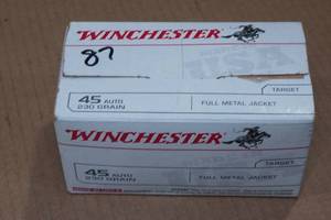 lot 167 image: 87 Winchester .45 Auto 230 Gr FMJ Ammo