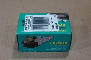 lot 186 image: 20 Brown Bear 7.62 x 54R 203 Gr SP BT Steel Case Ammo