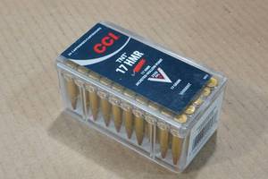lot 188 image: 50 CCI TNT .17 HMR 17 Gr JHP Ammo