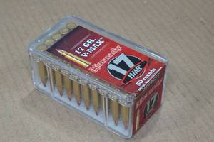 lot 190 image: 50 Hornady .17 HMR 17 Gr V-Max Ammo