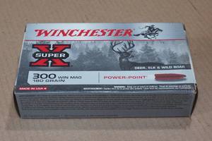 lot 191 image: 20 Winchester Super-X .300 Win Mag 180 Gr Power Point Ammo