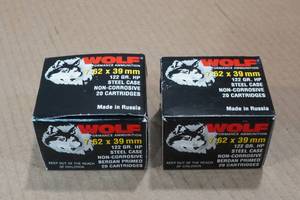 lot 197 image: 40 Wolf 7.62 x 39mm 122 Gr HP Steel Case Ammo