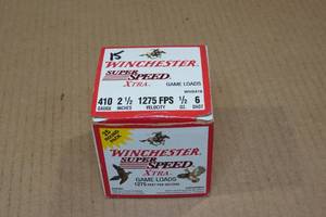 lot 206 image: 15 Winchester Super Speed Xtra .410 Bore 2-12 6 Shot Shotshells
