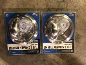 lot 25 image: Lot of Everbilt 1-Handle Shower Valve Trim Kit for Moen Shower Faucets in Brushed Nickel  Customer Returns See Pictures