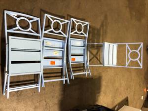lot 47 image: Lot of StyleWell Mix and Match Surf Metal Folding Outdoor Dining Chair   Customer Returns See Pictures