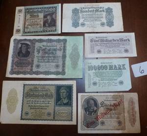 lot 6 image: Group of large German Marks 1922-23