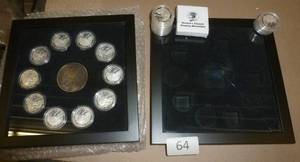 lot 64 image: TWO Coin cases with Silver plated whitetail deer coins