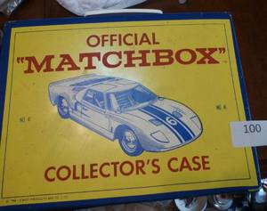 lot 100 image: Vintage matchbox case with 1968 Hot Wheels Redline beatnik bandit