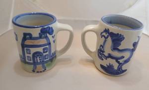 lot 102 image: Collectible unique M.A.Hadley pottery - coffee jar, 5 tea or coffee cups