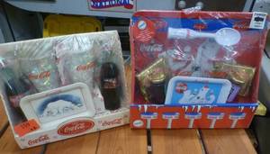 lot 159 image: Two collectible sets of Coke glasses and bottles, tins etc