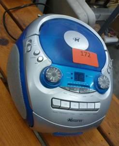 lot 172 image: Memorex portable CDcassette player with radio