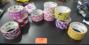 lot 180 image: Rolls of Duck Tape - Hello kitty, sponge bob and more