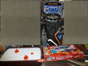 lot 188 image: Table top air hockey, magic show and basketball game with sound