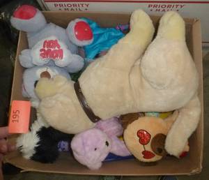 lot 195 image: Large box full of balls, toys, stuffed animals