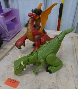 lot 213 image: Two battery operated toys, dinosaur and Mattel Flying Dragon