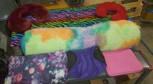 lot 234 image: Body Pillows, Neck Pillows, lap bags and tablet cover and case