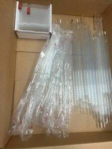 lot 21 image: MISC Box of Pipetts 50ml, 5 34, and 10.0ml Volumetric