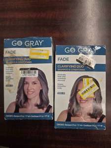 lot 70 image: Lot of 2 Packs Go Gray Clarifying Duo Fade Shampoo & Conditioner (NEW)
