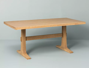 lot 53 image: Pedestal Wood Dining Table - Natural - Hearth & Hand with Magnolia