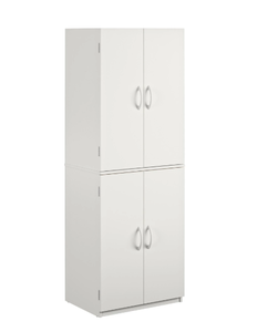 lot 56 image: Mainstays 72 4-Door Cabinet, White