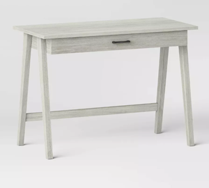 lot 76 image: Paulo Off White Wood Writing Desk with Drawer - Threshold