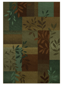 lot 309 image: Mainstays Traditional Leaf Block Multicolor Indoor Area Rug, 5 x 7