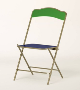 lot 322 image: LOT OF 2 Green and Blue Kate Spade Folding Chairs