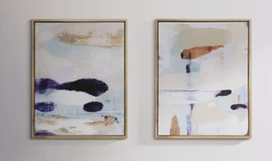lot 323 image: Project 62 Abstract Diptych Wall Art Canvas Set of 2 24x30 Beige
