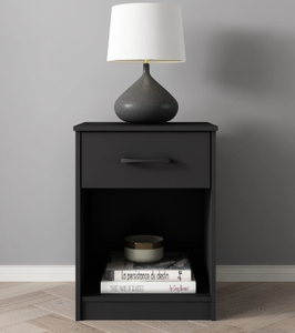 lot 340 image: Mainstays Ardent Nightstand with 1 Drawer, Black