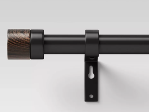 lot 405 image: Walnut Wood Cap Curtain Rod - Threshold