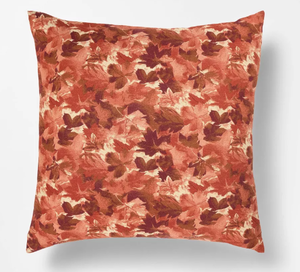 lot 412 image: Oversized Floral Printed Square Throw Pillow - Threshold designed with Studio McGee Chambray Cotton, Zipper Closure, Indoor Use